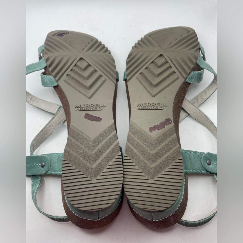 Merrell Teal Strappy Wedge Sandals - Picture 9 of 9